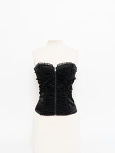 Load image into Gallery viewer, Modern x BEBE Black Satin Panelled Corset (XS, S)