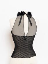 Load image into Gallery viewer, Vintage x Made in USA x MODA Black Mesh Fur Top (S, M)