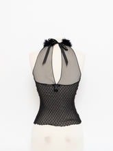 Load image into Gallery viewer, Vintage x Made in USA x MODA Black Mesh Fur Top (S, M)
