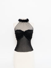 Load image into Gallery viewer, Vintage x Made in USA x MODA Black Mesh Fur Top (S, M)