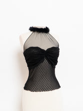 Load image into Gallery viewer, Vintage x Made in USA x MODA Black Mesh Fur Top (S, M)