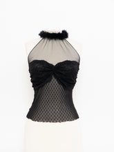 Load image into Gallery viewer, Vintage x Made in USA x MODA Black Mesh Fur Top (S, M)