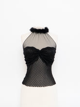 Load image into Gallery viewer, Vintage x Made in USA x MODA Black Mesh Fur Top (S, M)