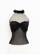 Load image into Gallery viewer, Vintage x Made in USA x MODA Black Mesh Fur Top (S, M)