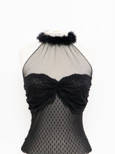 Load image into Gallery viewer, Vintage x Made in USA x MODA Black Mesh Fur Top (S, M)