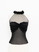 Load image into Gallery viewer, Vintage x Made in USA x MODA Black Mesh Fur Top (S, M)