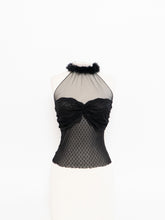 Load image into Gallery viewer, Vintage x Made in USA x MODA Black Mesh Fur Top (S, M)