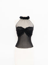 Load image into Gallery viewer, Vintage x Made in USA x MODA Black Mesh Fur Top (S, M)