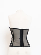 Load image into Gallery viewer, Vintage x Black &amp; Cream Lace Mesh Corset (S, M, B-C Cup)