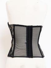 Load image into Gallery viewer, Vintage x Black &amp; Cream Lace Mesh Corset (S, M, B-C Cup)