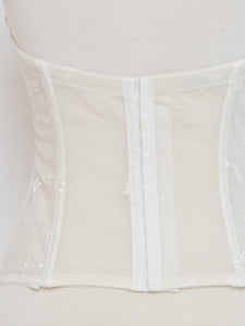 Vintage x Cream Embroidered Corset (S, B Cup)