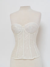Load image into Gallery viewer, Vintage x Cream Embroidered Corset (S, B Cup)