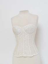 Load image into Gallery viewer, Vintage x Cream Embroidered Corset (S, B Cup)