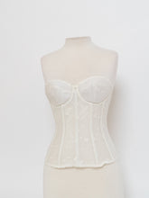 Load image into Gallery viewer, Vintage x Cream Embroidered Corset (S, B Cup)
