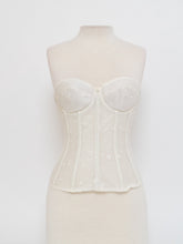 Load image into Gallery viewer, Vintage x Cream Embroidered Corset (S, B Cup)