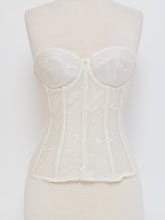 Load image into Gallery viewer, Vintage x Cream Embroidered Corset (S, B Cup)