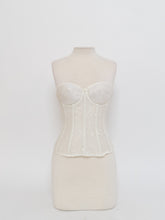 Load image into Gallery viewer, Vintage x Cream Embroidered Corset (S, B Cup)