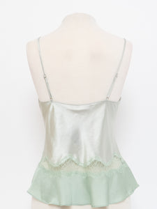 Vintage x Mint Green Satin & Lace Tank (S, M)