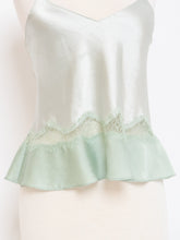 Load image into Gallery viewer, Vintage x Mint Green Satin &amp; Lace Tank (S, M)