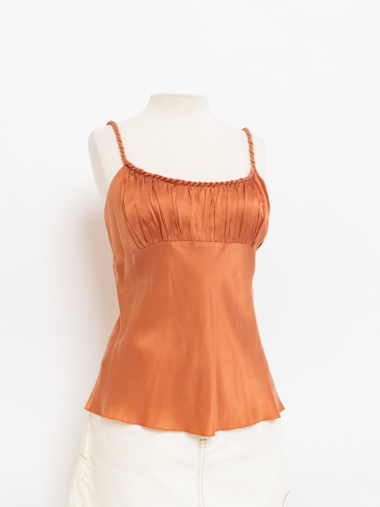 Vintage x SPENSER JEREMY Apricot Silk Tank (M, L)
