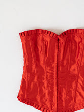 Load image into Gallery viewer, Vintage x Red Satin Corset (XS, S)