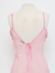 Vintage x Deadstock Pink Sheer Flowy Tank (M, L)