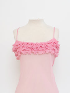 Vintage x Deadstock Pink Sheer Flowy Tank (M, L)