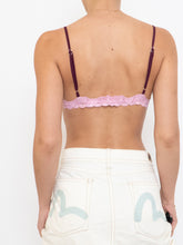 Load image into Gallery viewer, Vintage x Pink, Burgundy Semi-sheer Lace Bra (XS, S)