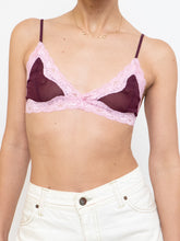Load image into Gallery viewer, Vintage x Pink, Burgundy Semi-sheer Lace Bra (XS, S)