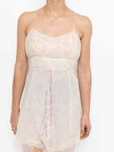 Load image into Gallery viewer, Vintage x Beige &amp; Pink Mesh Floral Slip Dress (S, M)