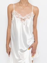 Load image into Gallery viewer, Vintage x Made in USA x Cream Satin &amp; Lace Slip Dress (M, L)