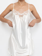 Load image into Gallery viewer, Vintage x Made in USA x Cream Satin &amp; Lace Slip Dress (M, L)