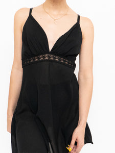 Vintage x Black Sheer Slip Dress (S, M)