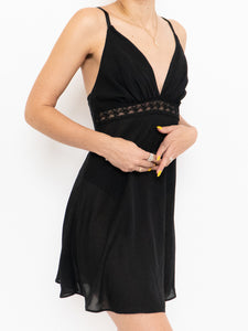 Vintage x Black Sheer Slip Dress (S, M)