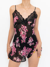 Load image into Gallery viewer, Vintage x Sheer Black Floral Silk Romper (S, M)