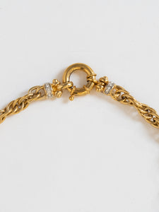 Vintage x Gold Chunky Circle Rhinestone Necklace