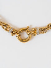 Load image into Gallery viewer, Vintage x Gold Chunky Circle Rhinestone Necklace
