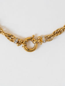Vintage x Gold Chunky Circle Rhinestone Necklace