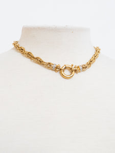 Vintage x Gold Chunky Circle Rhinestone Necklace
