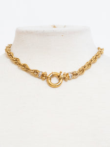 Vintage x Gold Chunky Circle Rhinestone Necklace
