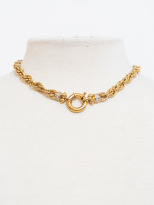 Vintage x Gold Chunky Circle Rhinestone Necklace