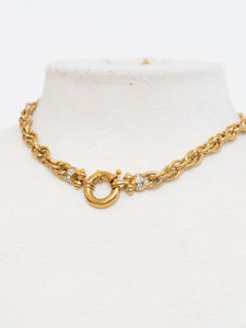 Vintage x Gold Chunky Circle Rhinestone Necklace