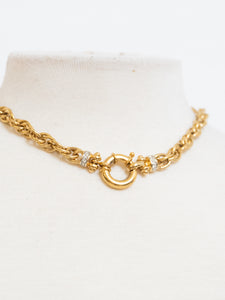 Vintage x Gold Chunky Circle Rhinestone Necklace