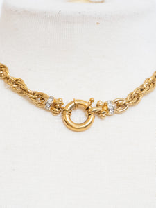 Vintage x Gold Chunky Circle Rhinestone Necklace