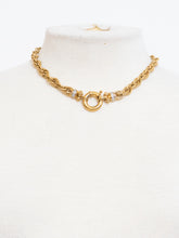 Load image into Gallery viewer, Vintage x Gold Chunky Circle Rhinestone Necklace