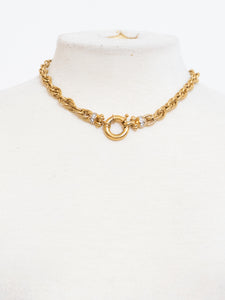 Vintage x Gold Chunky Circle Rhinestone Necklace
