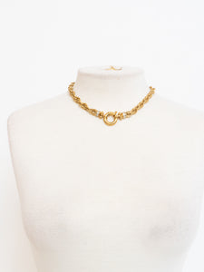 Vintage x Gold Chunky Circle Rhinestone Necklace