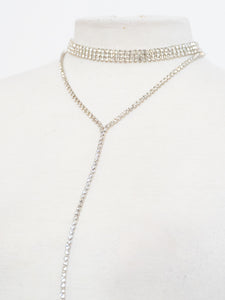 Vintage x Silver Layered Rhinestone Necklace