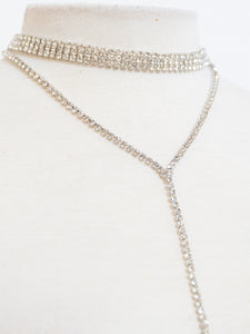 Vintage x Silver Layered Rhinestone Necklace
