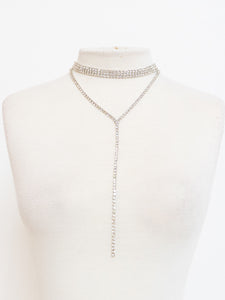 Vintage x Silver Layered Rhinestone Necklace